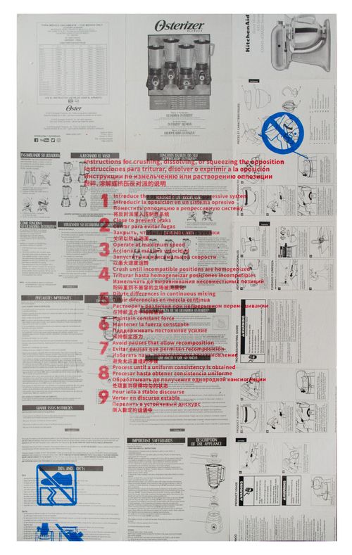  - Instrucciones para triturar, disolver o exprimir a la oposición 